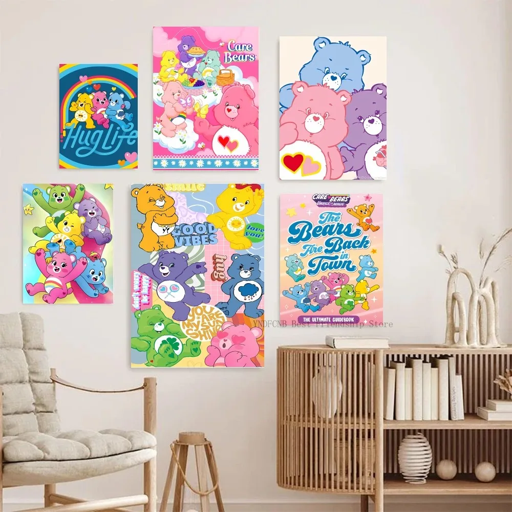 1PC Cartoon C-Care B-Bears Poster Paper Print Home Living Room Bedroom Entrance Bar Restaurant Cafe Art Painting Decoration