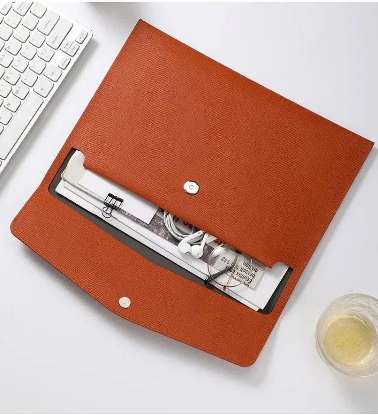 Business Multifunktionale Magnetische Ordner-Tasche mit Großer Kapazität A4 Leder-Aktenmappe Büro-Aufbewahrung Dokumententasche – Detail 5