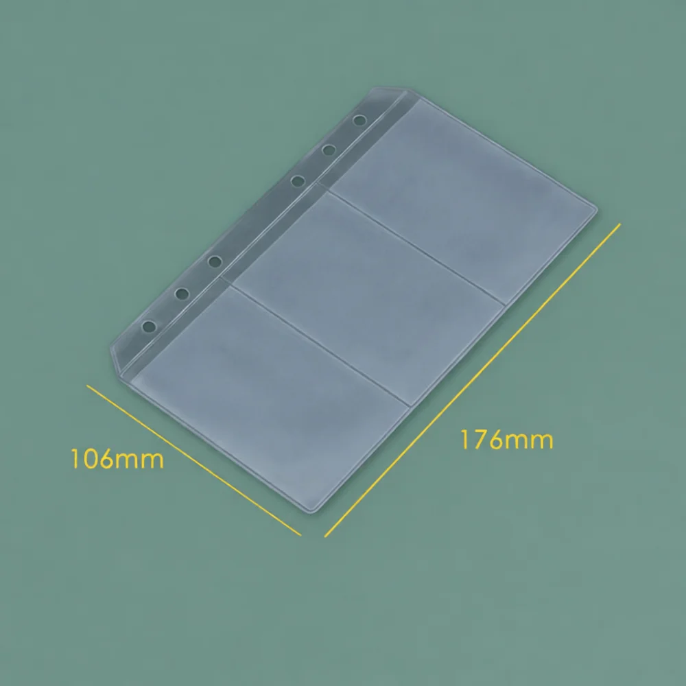 Transparent Loose Leaf Binder Zipper Bag 6 Holes Storage Pouch Refill For A5 A6 A7 Notebooks Waterproof Stationery