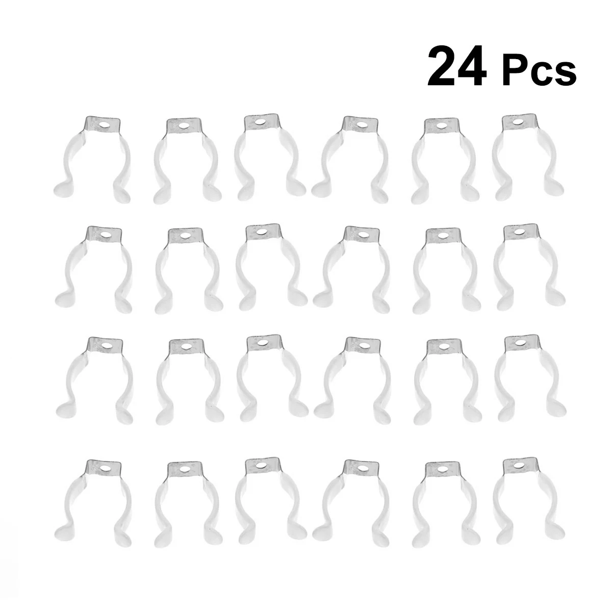 

24pcs Lamp Clamps U Shape Clips Stainless Steel Plastic Lightweight Durable LED Fluorescent Tube Holders Brackets