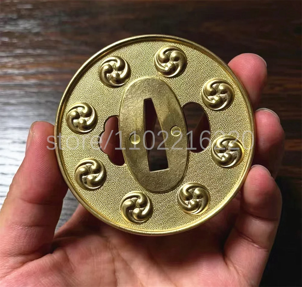 Unique Brass Tsuba Handguard Guard Copper Fuchi Kashira Menuki For Real Japanese Tachi Samurai Katana Sword Fittings