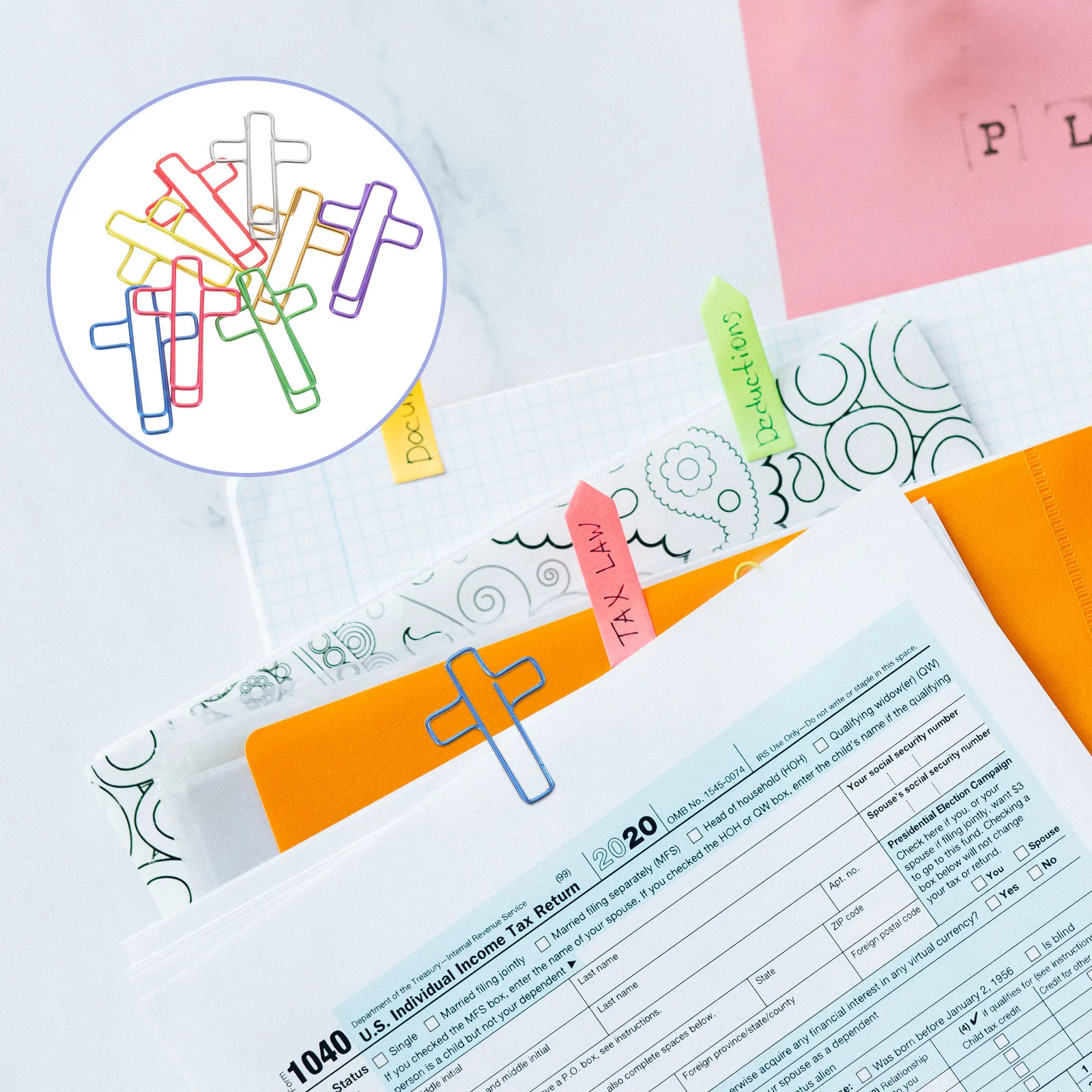 

120 шт. цветных скрепок-крестиков для Библии, заметок, закладок, христианские принадлежности для изучения Священного Писания, для офиса и дома