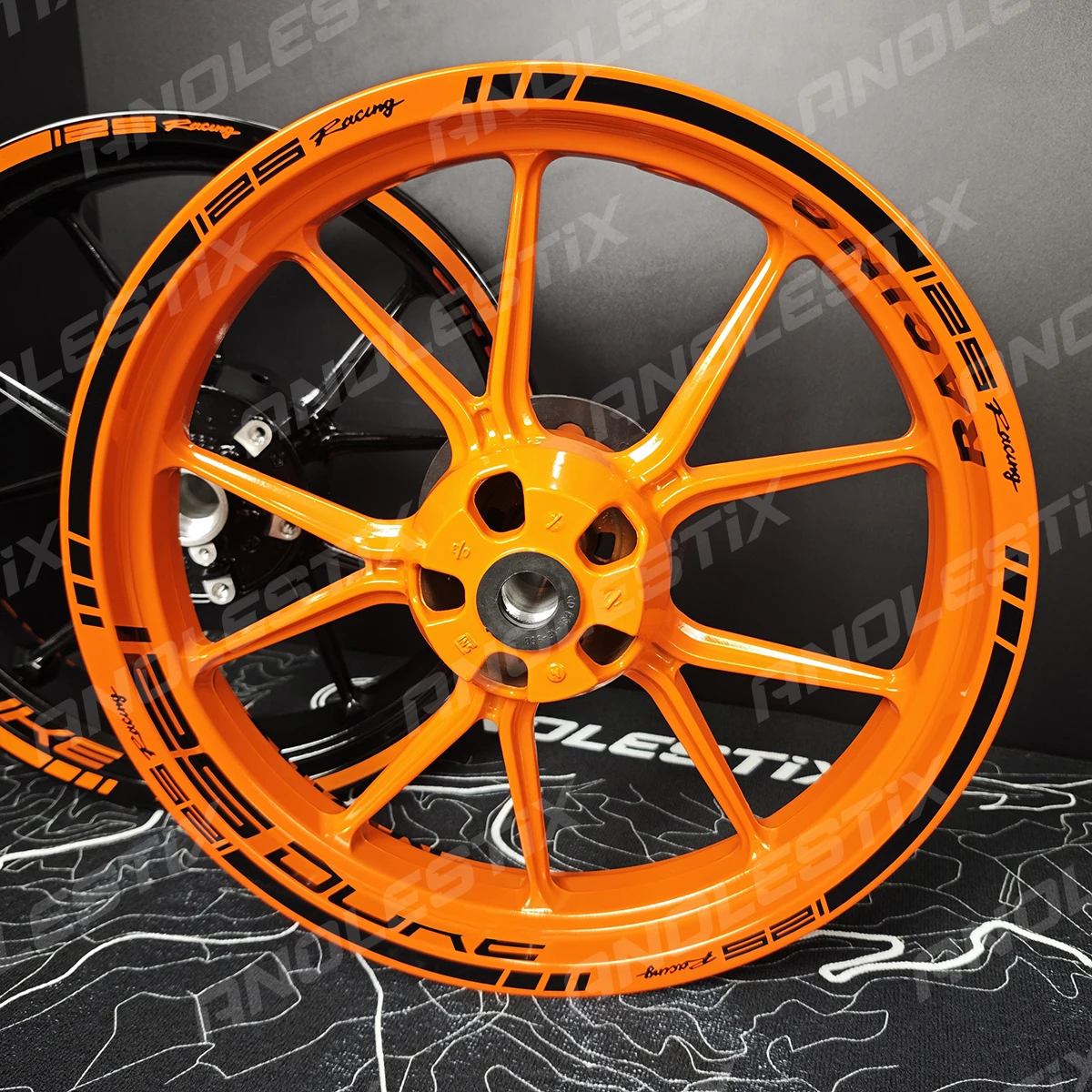 AnoleStix Reflective Motorcycle Wheel Sticker Hub Decals Rim Stripe Tape For KTM 390 duke 125 200 250 duke 2017-2023