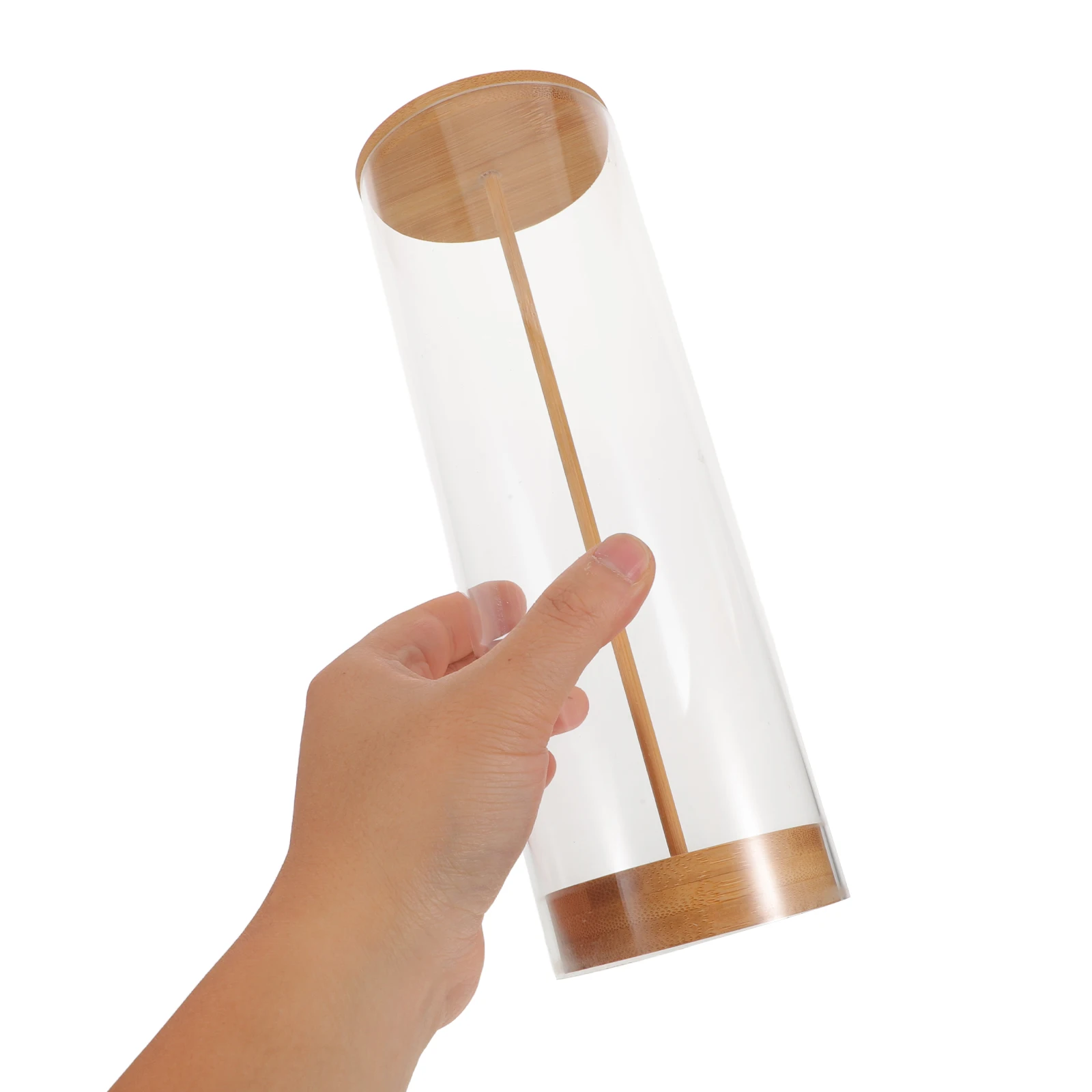 

Держатель для соломинки, диспенсер, органайзер для акриловой соломы, прозрачная столешница, деревянная крышка, коробка для хранения кистей для карандашей 25,5x8 см