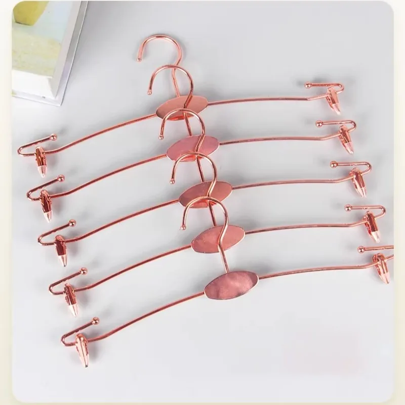 

10Pcs Gold Metal Underwear Display Hanger Non Slip Clip Bra Panties Rack Lingerie Store Display Stand Clothing Shop Organizer