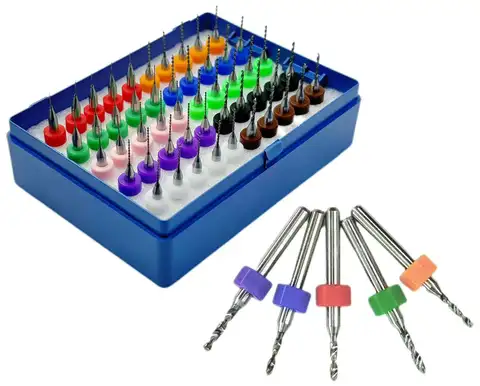 50 pcs Micro Drill Bit Set, PCB Small Drill Bit, Tungsten Carbide Drill Bits for Print Circuit Board, Jewelry, Modeling Making,