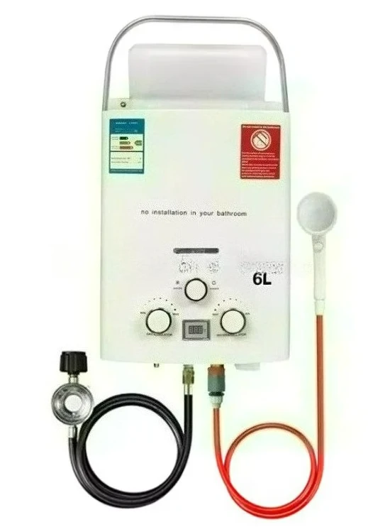 Propane LPG  Gas Tankless Water Heater 6L Outdoor Camping Instant Heating Bath With Shower Head Hot Water Heater Car Truck Tent