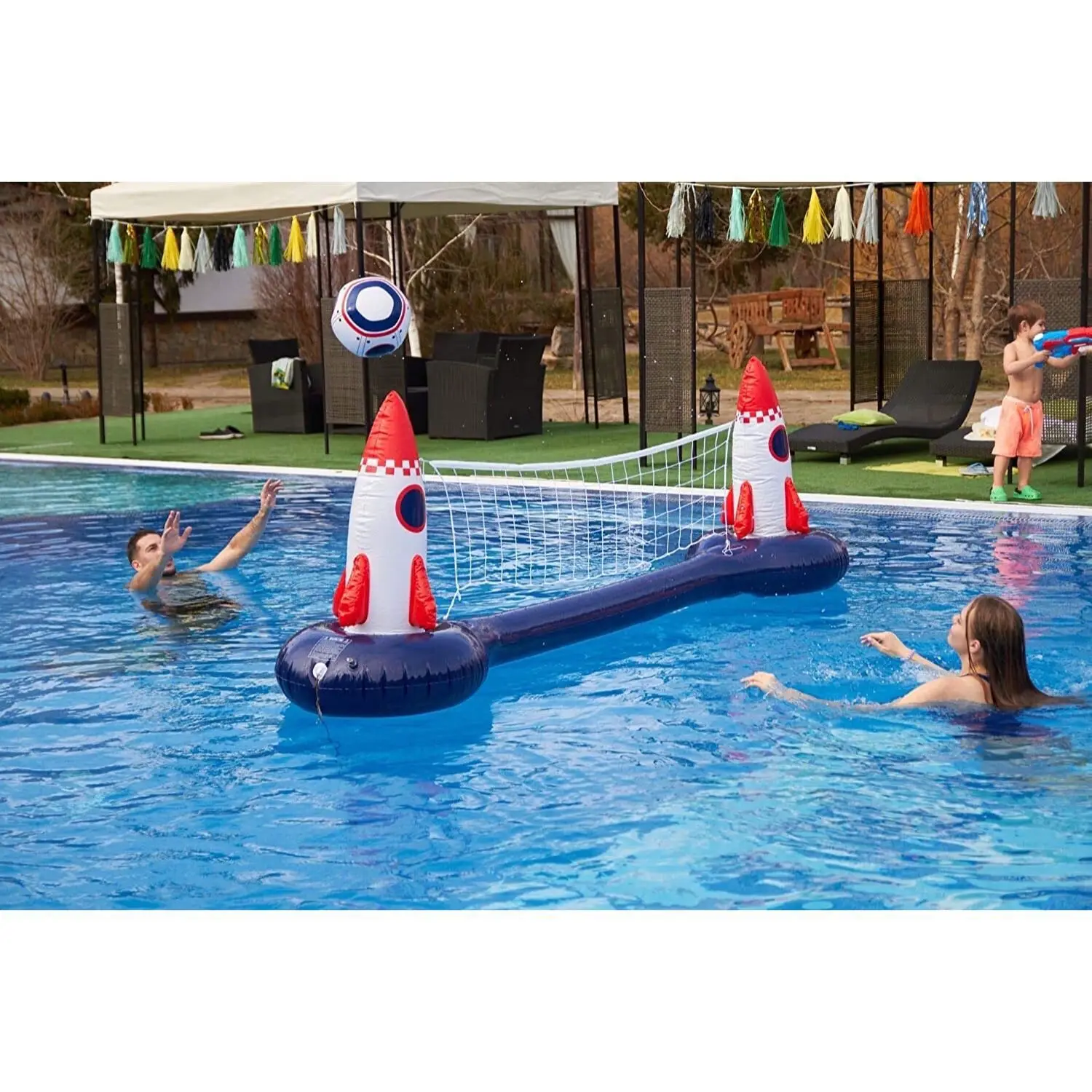 Funny Inflatable Toy Space Ship Pool Volleyball Water Swimming Pool Party Games