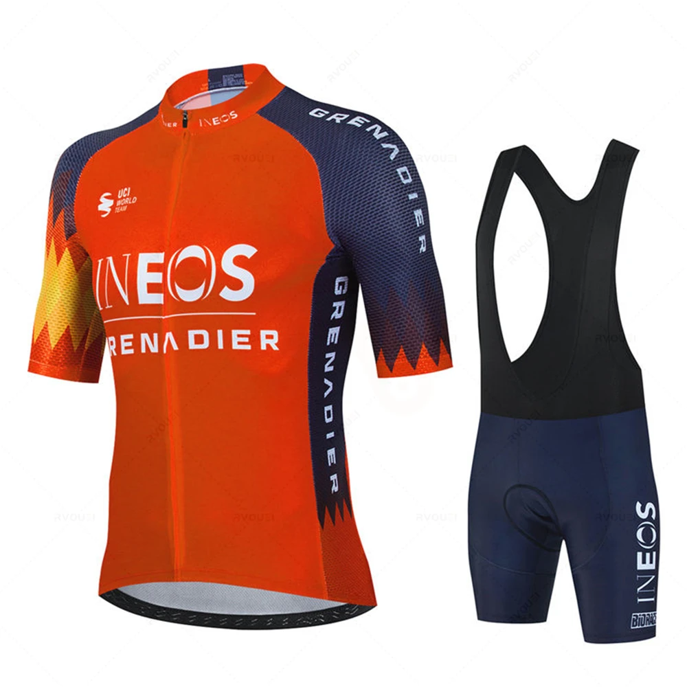 Ineos Bicicleta 2023 Short Sleeve Bicycle Clothing Men Bike Bib Shorts Clothes Cycling Jersey Sets Maillot Ropa Ciclismo Hombre