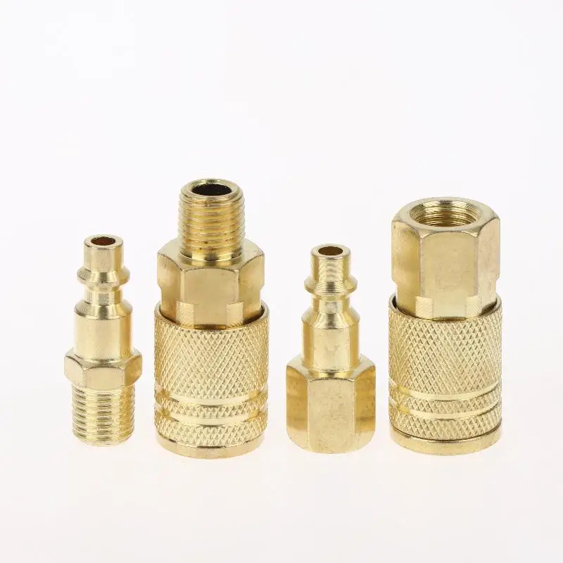 US Type Air Hose Quick Connect Plug & Coupler With 1/4 NPT Fitting Male Thread American Standard Pneumatic Accessories