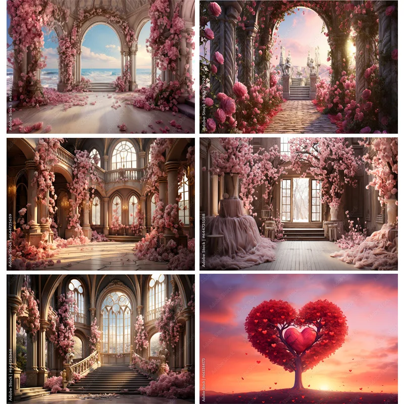 

Wedding Celebration Photography Backdrops Props Decoration Outdoor Arch Flowers Valentine's Day Photo Studio Background SZ-53