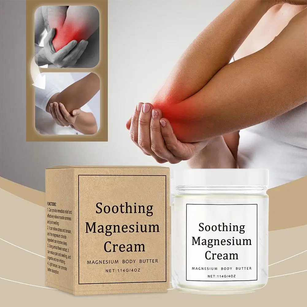 

114g Magnesium Cream Muscle Pain for Neuropathy Relaxing Body Relieve Mood Refresh Moisturizing Reduce Swelling Soothing Cream