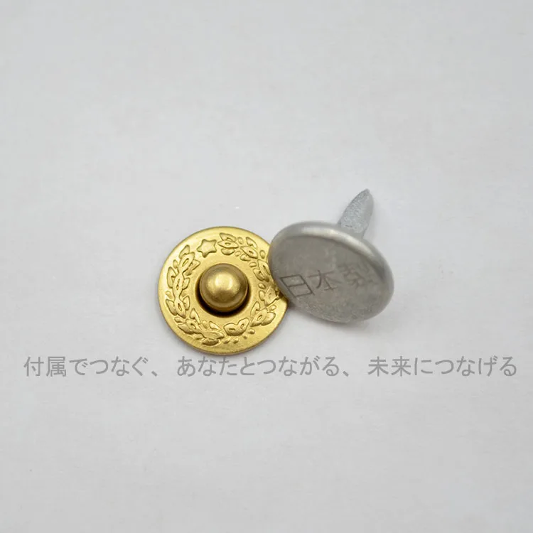 

Rivet Japan YKK Bump Nail 9.5MM Willow Straw Hat Laurel Wheat Ear Gold Pocket Reinforcement Decorative
