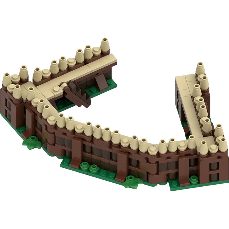 366PCS MOC Street View Palisade Courtyard Expansion Mini Blaustein Castle Model Custom Building Blocks DIY Assembly Gift Display