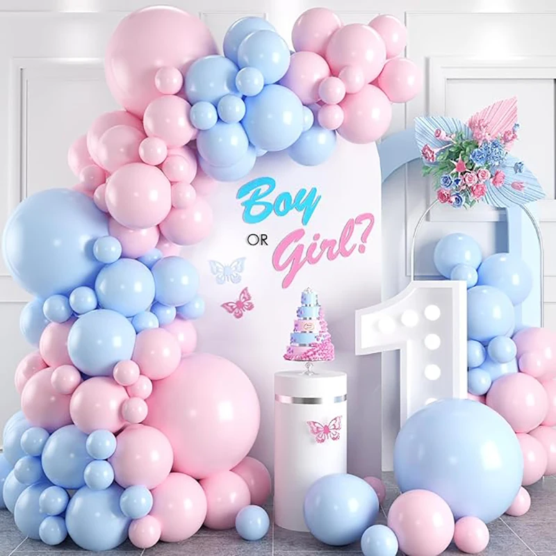 116pcs Pink Blue Balloon Garland Gender Reveal Birthday Latex Balloons Arch Set Baby Shower Boy or Girl Birthday Decor Globos