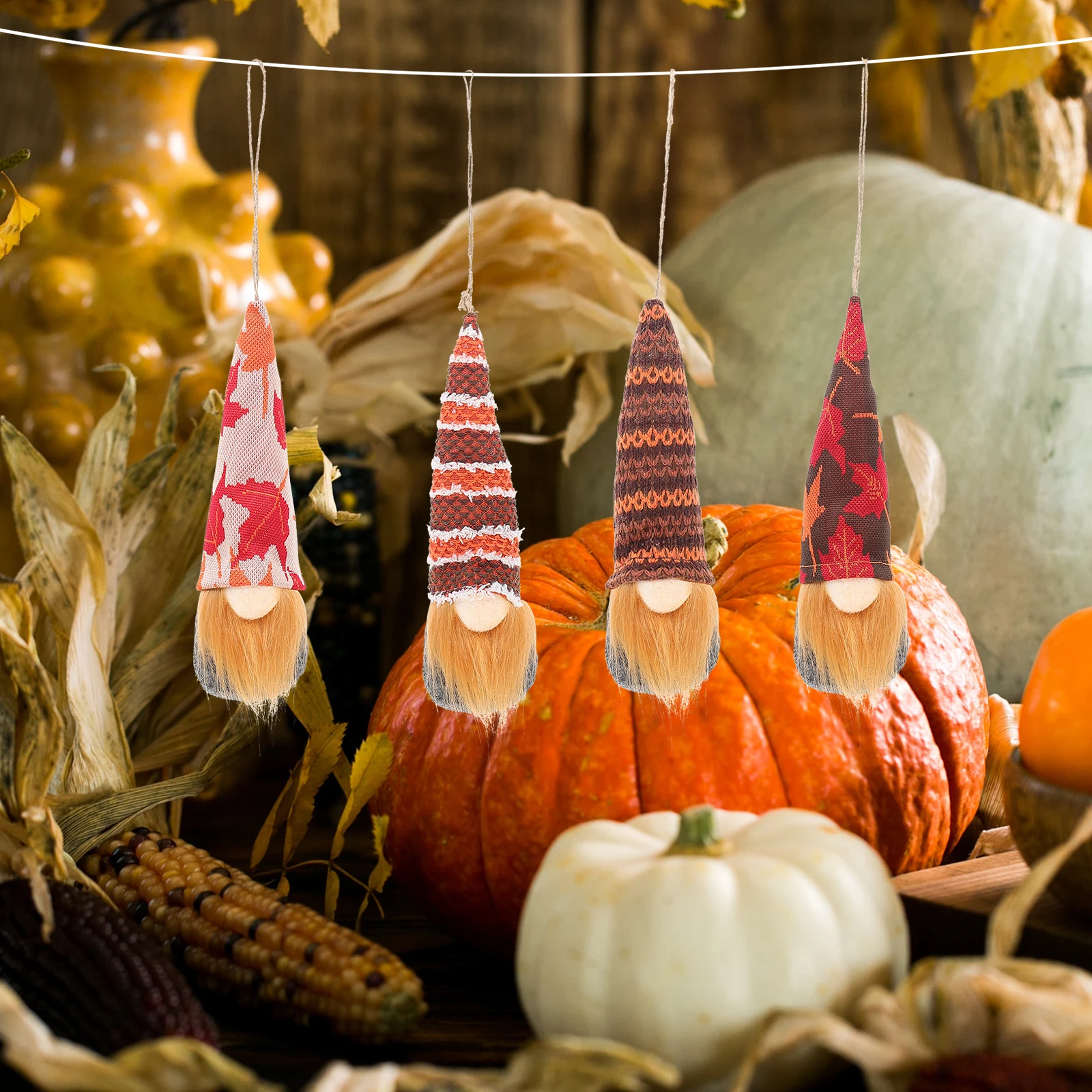 

4Pcs Fall Thanksgiving Gnome Pumpkin Maple Leaf Theme Harvest Party Home Decor Thanksgiving Gnomes Decorative Gnomes
