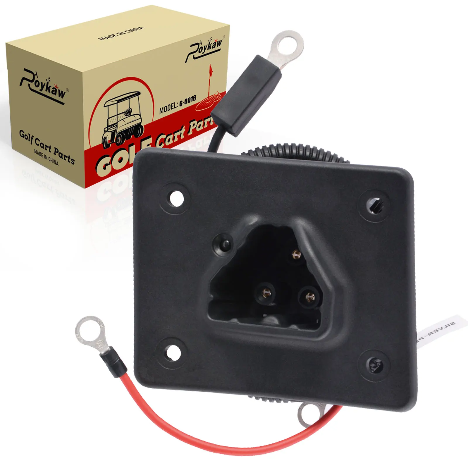 Roykaw Golf Cart 48 V Charger Receptacle Delta-Q Charger Socket w/Wires for EZGO RXV TXT 2008-up & 2Five 2010-up, OEM# 602529