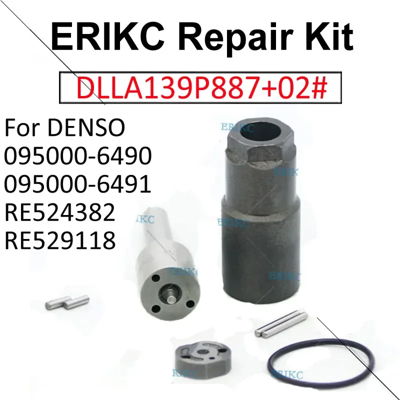 RE524382 RE529118 Diesel Injector Repair Kits Nozzle DLLA139P887 Valve Plate 02# for John Deere 095000-6490 095000-6491