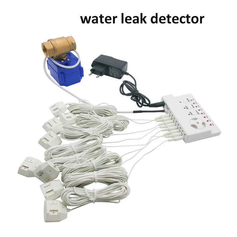 

water leak detector de fugas de agua with water sensor detecteur detector vazamento agua WLD-806 (2pc 1/2",3/4",1" smart valve)