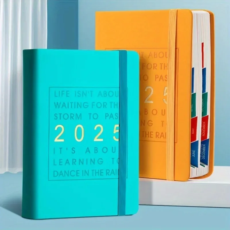 Agenda 2025 Daily Planner Notebooks Hardcover 12 Months Weekly Monthly Planner Stickers Daily Planning Organizer A5 Notepads