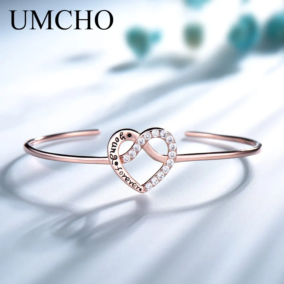 Young Forever Fashion Rose Gold Plated Heart Bracelets for Women Romantic Anniversary Jewelry