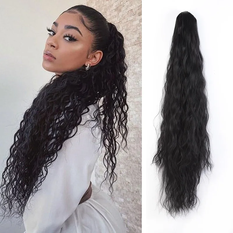 

Female ponytail extensions combined with long wavy fluffy ponytail hair accessories synthetic wig