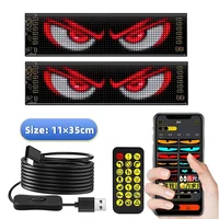 Luz Led de ojos del diablo para coche, pantalla suave DIY, parabrisas de coche colorido, LED dinámico, Control por aplicación de teléfono inteligente, pantalla de matriz Flexible