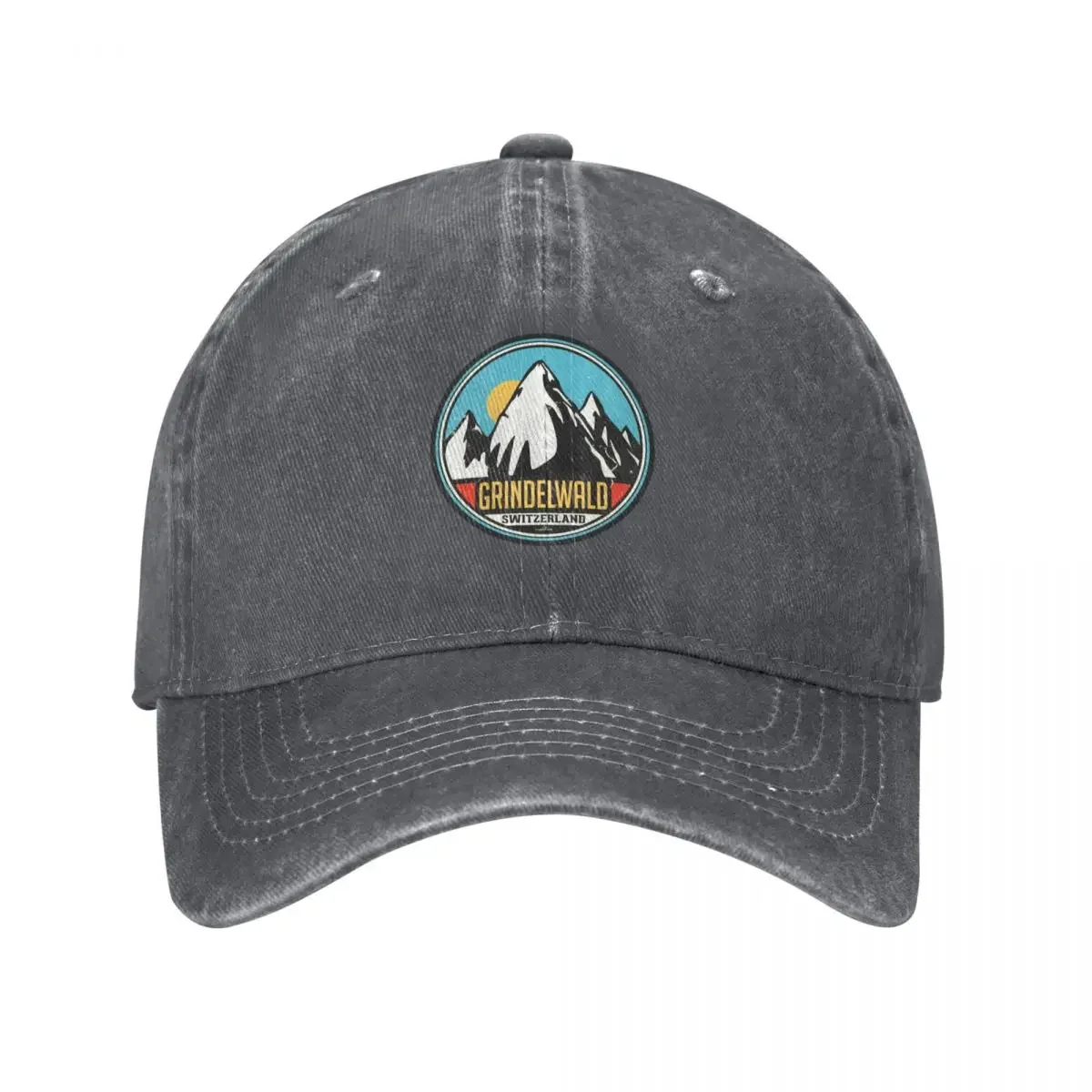 Grindelwald Ski Switzerland Skiing Alps Sticker T-Shirt 02 Baseball Cap Luxury Hat Sun Cap Elegant Women's Hats Men's