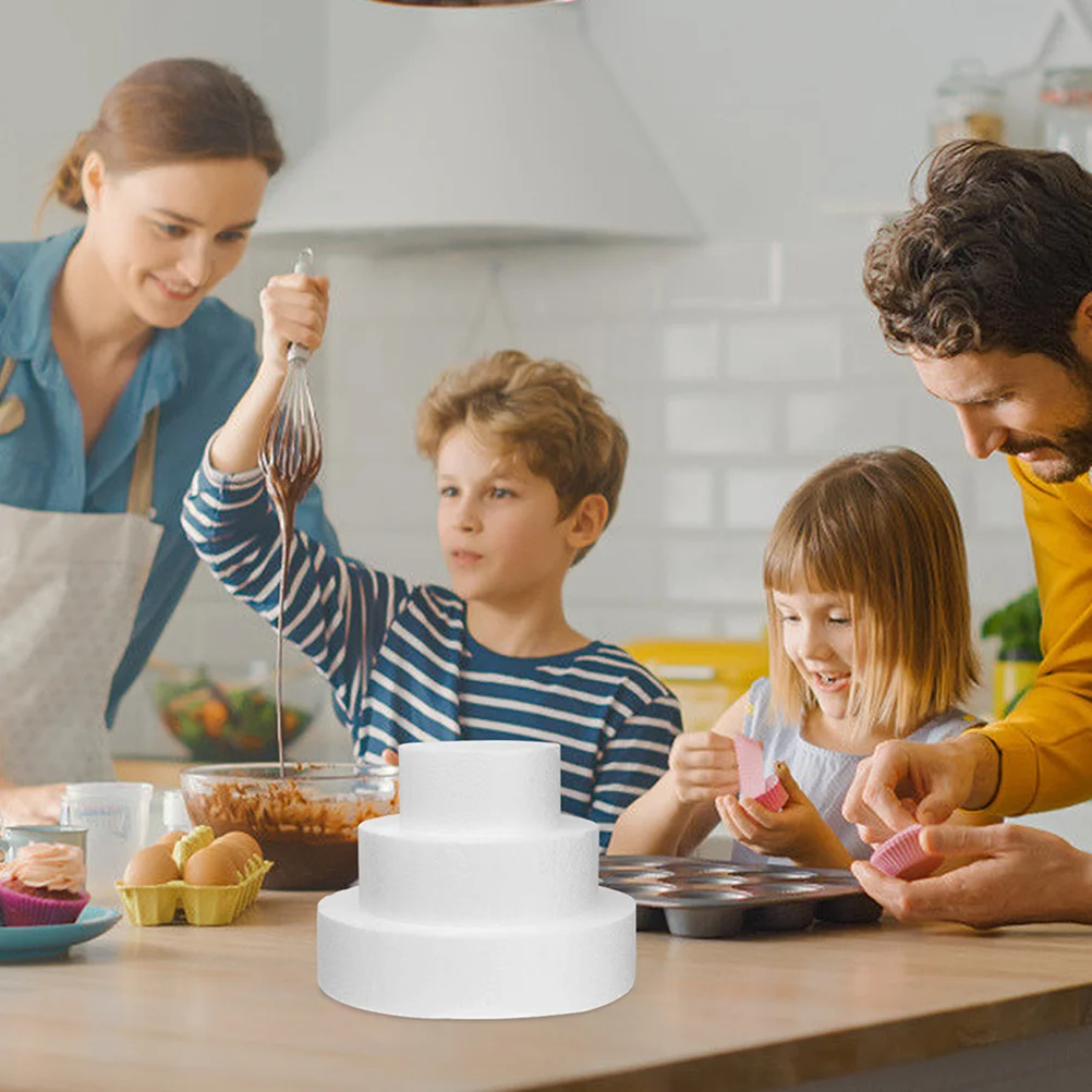 4 Pcs Cupcake Stand Embryo Model Rotating DIY Dummies Wedding Foams Suite White Compact Fake