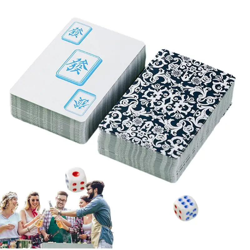 

Portable Mahjong Set Multipurpose Non-Sticky Playing Cards Thickened for Camping Portable Playing Cards With Friend