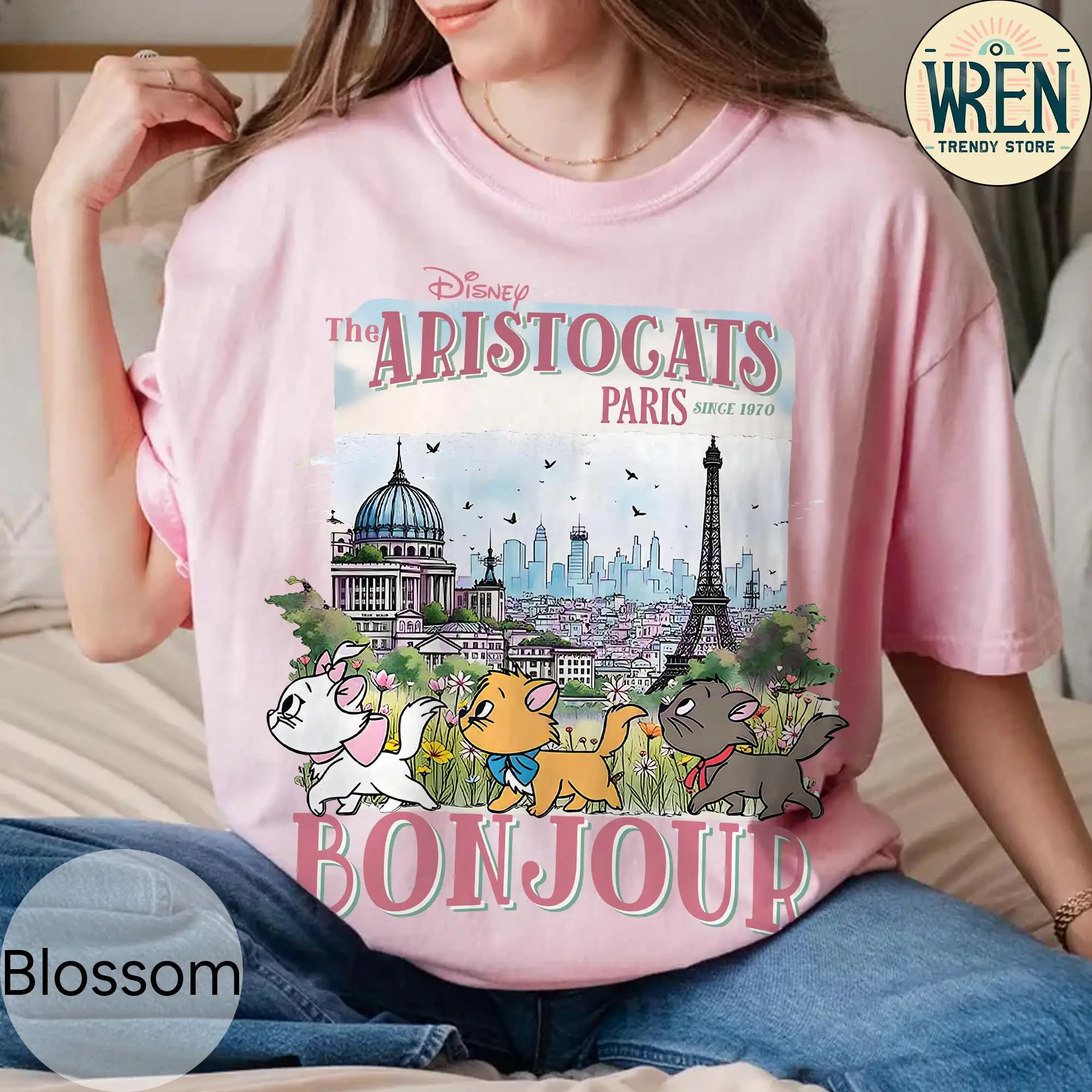 

Ретро футболка Disney «Кошачье приключение», футболка Мэри Тюдор Берлиоз «Кошка», футболка с изображением парижского кота, футболка с тематикой кошки Диснея