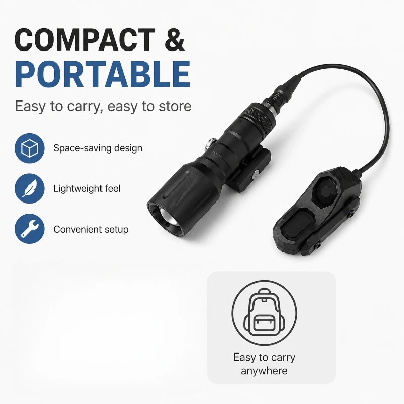 Compact Zoom Torch with High Bright Light & Wired Tail Control Button - Collection Parts