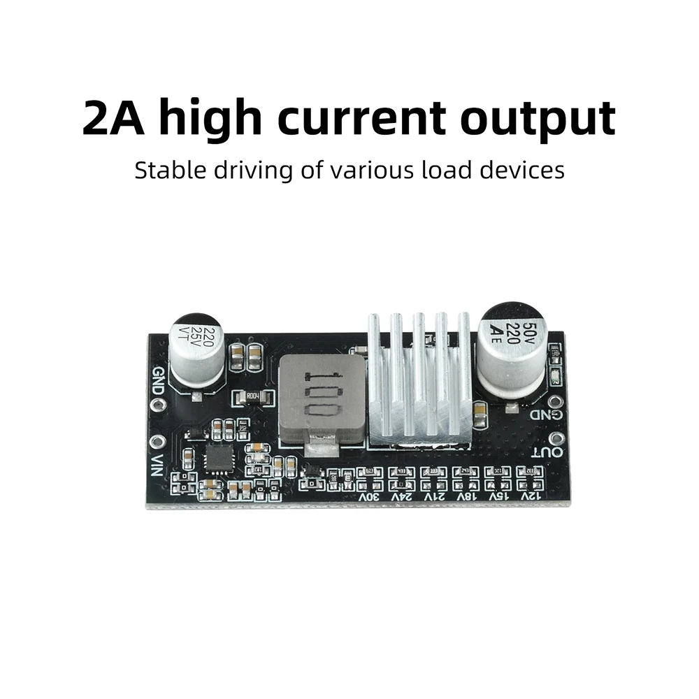 DC-DC 9-12V auf 15V/18V/21V/24V/30V 2A Abwärtswandler-Platine Step-Up-Modul Einstellbare Spannungsversorgung – Detail 4