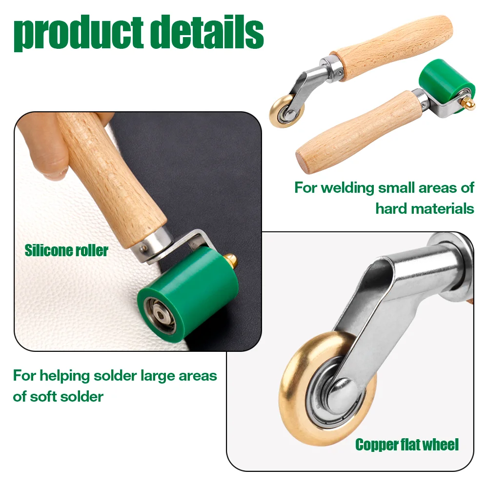 Brass Seam Roller for Welding Manual Pressure Edging Roller Wallpaper Flat Roller for Roofing/PVC Vinyl Flooring Installation