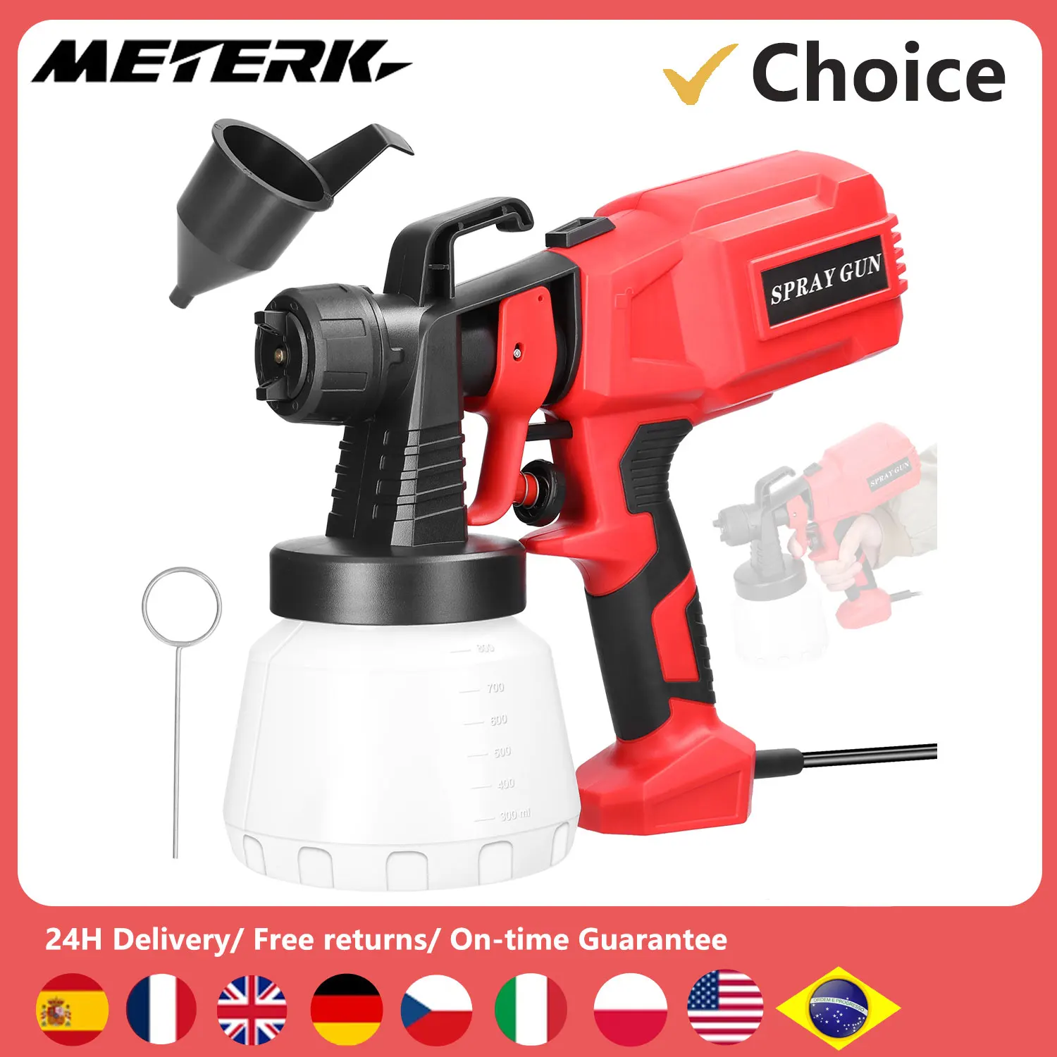 Electric Paint Spraying Machine 800ml Large Capacity Paint Bottle Detachable Multifunctional High Pressure Paint Sprayer Tools