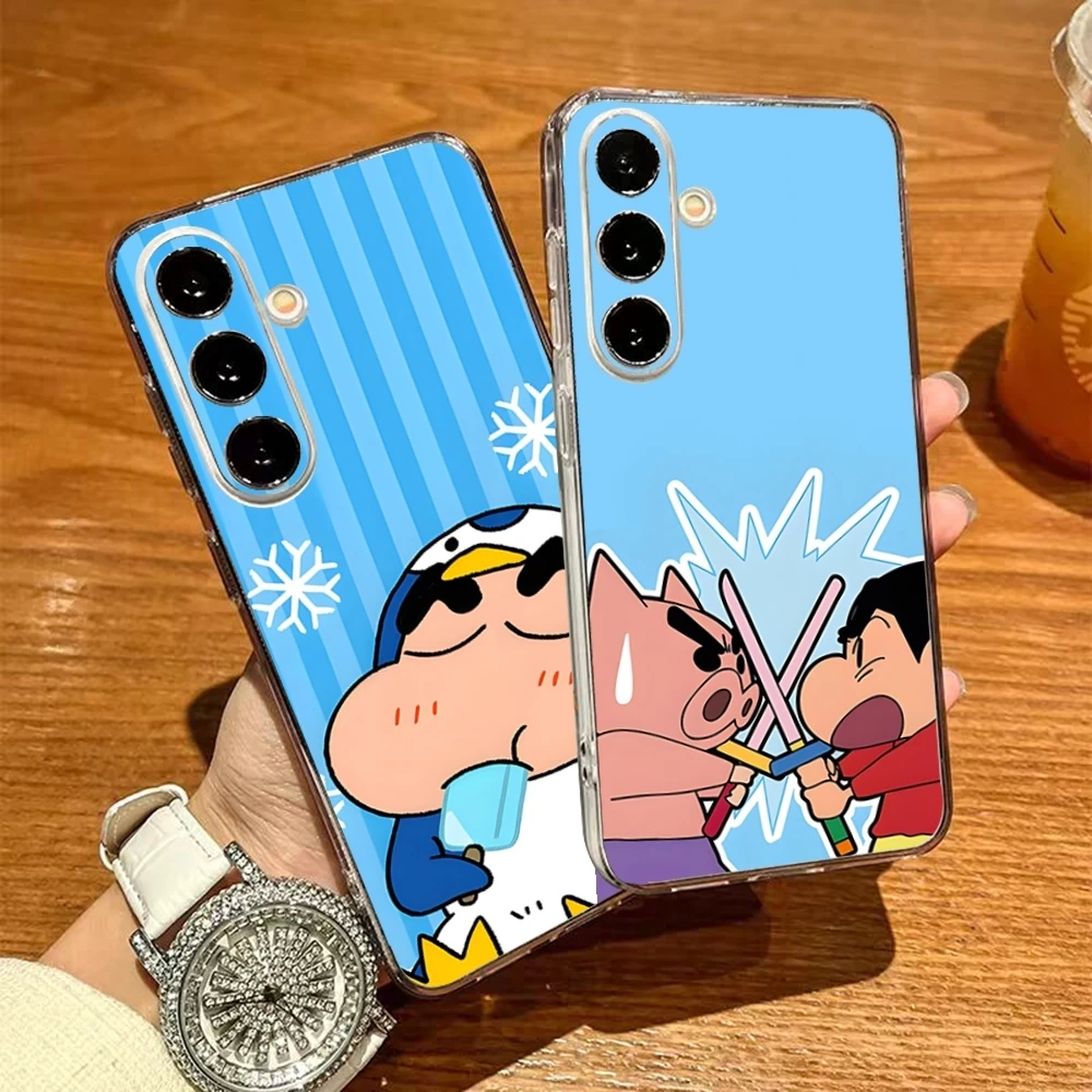 C-Crayon S-ShinChan Phone Case For Samsung S26 S25 S24 Ultra S23 Fe S22 S20 S21 Plus Plus 5G Fe Transparent Cover