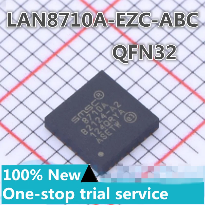 5-100PCS %new stock LAN8710A-EZC LAN8710A-EZC-ABC  8710A Package QFN32   Ethernet transceiver chip PHY transceive