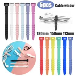 Tape Cable Management Wire Holder Silicone Wire Earphone Stand Cord Organizer Usb Cable Winder Cord Ties Fish Bone Electric Wire