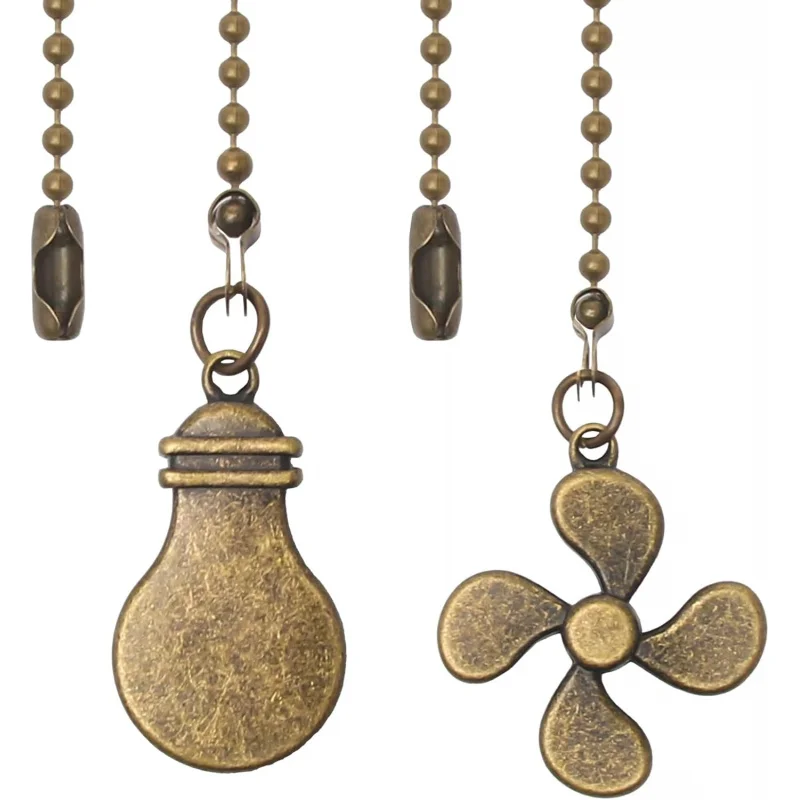 2 extensor de corrente de tração para ventilador de teto, 12 polegadas, extensão com enfeites de lâmpada, P