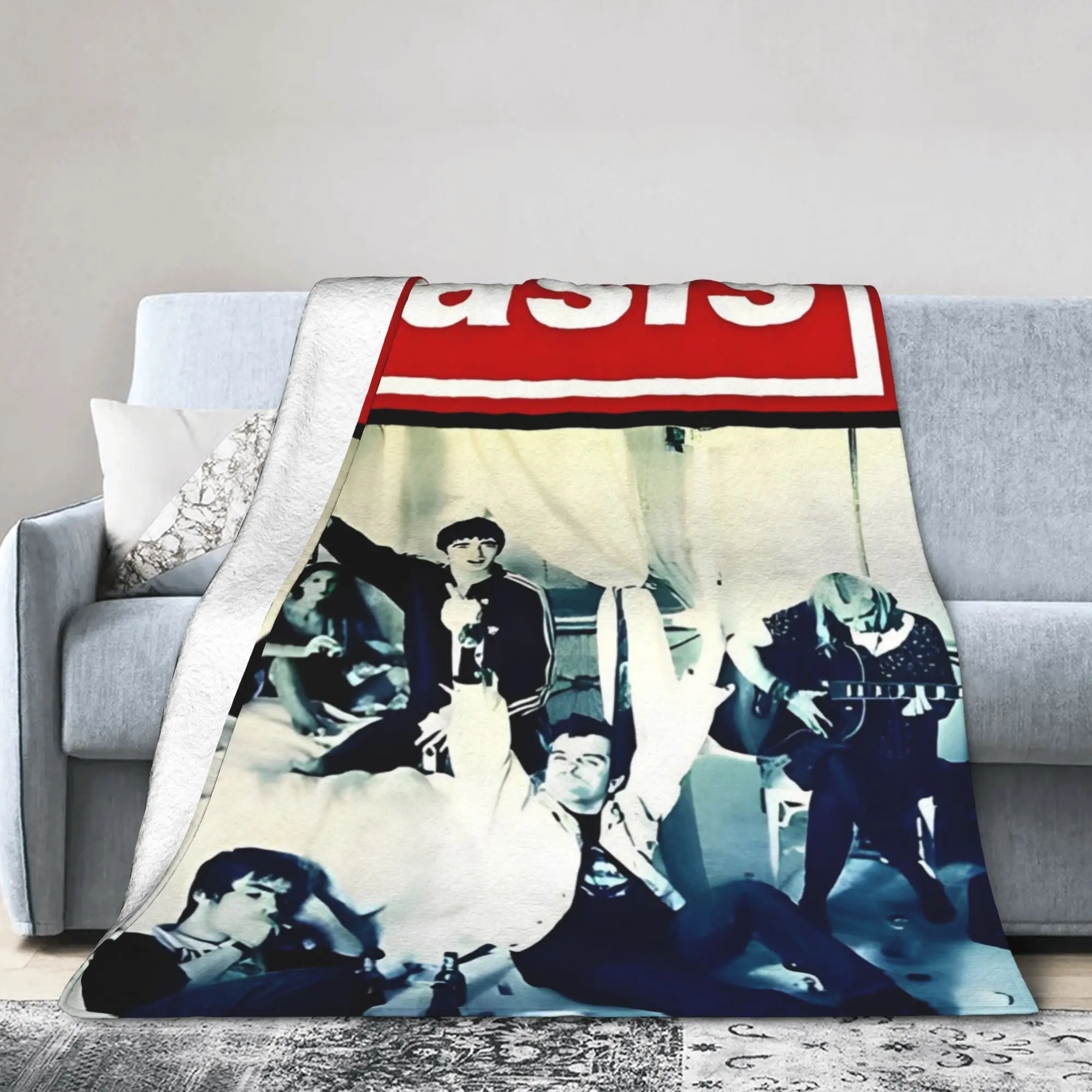 Band Rock O-Oasis Blankets Flannel Ultra-Soft Throw Blanket for Home Couch Bed Rug