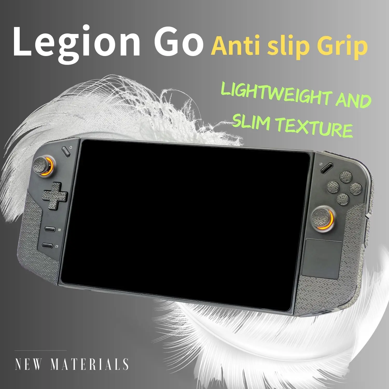 Controller Grip for Legion Go, Textured Skin kit for Legion Go Anti-Skid Sweat-Absorbent Controllers Handle Grips, Buttons