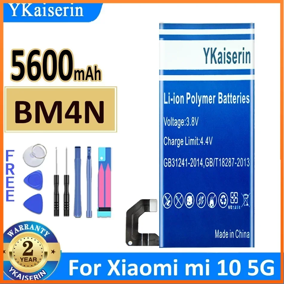 

YKaiserin Cell Phone Battery for Xiao Mi BM4N 5600mAh for Xiaomi Mi 10 Mi10 for Xiaomi10 Portable Batteries Bateria + Track NO