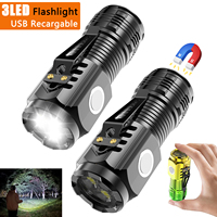 Three-eyed Monster LED Flashlight, Night Walking, Portable Brightness, Strong Stroboscopic Magnet Lighting, Little Monster Flash