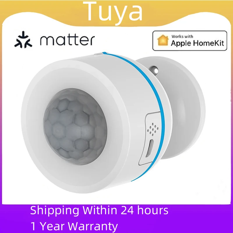 Tuya Matter Thread Smart PIR Motion Sensor Wireless Human Body Motion Infrared Detector Work With HomeKit Alexa Google Home