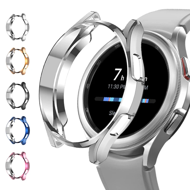 Case for samsung Galaxy watch 4 classic 46mm/42mm TPU Plated cover all-around bumper Screen protector Galaxy watch 4 44mm 40mm