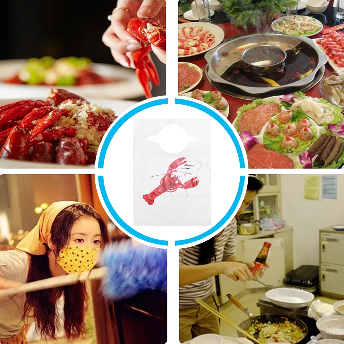 

100 pcs Waterproof Oilproof Disposable Plastic Aprons for Restaurant Catering Family BBQ Hot Pot Durable Lightweight Anti Stain