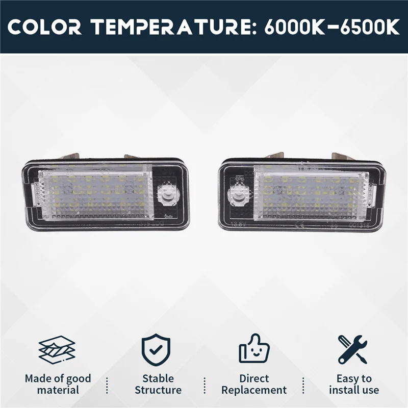 2 قطعة LED رقم لوحة ضوء ل A3 A4 S4 RS4 B6 B7 A6 RS6 S6 C6 S5 Q7 A8 S8 لوحة ترخيص مصباح