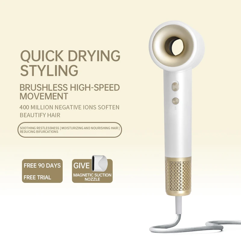 Super High-Speed Hair Dryer 1600W High-Power Negative Ion Ultra Silent Recommended Professional Hair Dryer For Home Hair Salons