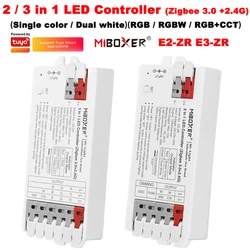 Miboxer E2-ZR 2w1 E3-ZR 3 w 1 Zigbee 3.0 + 2.4GHzRF inteligentny kontroler LED pojedynczy/dwukolorowy/RGB/RGBW/RGBCCT ściemniacz taśm LED