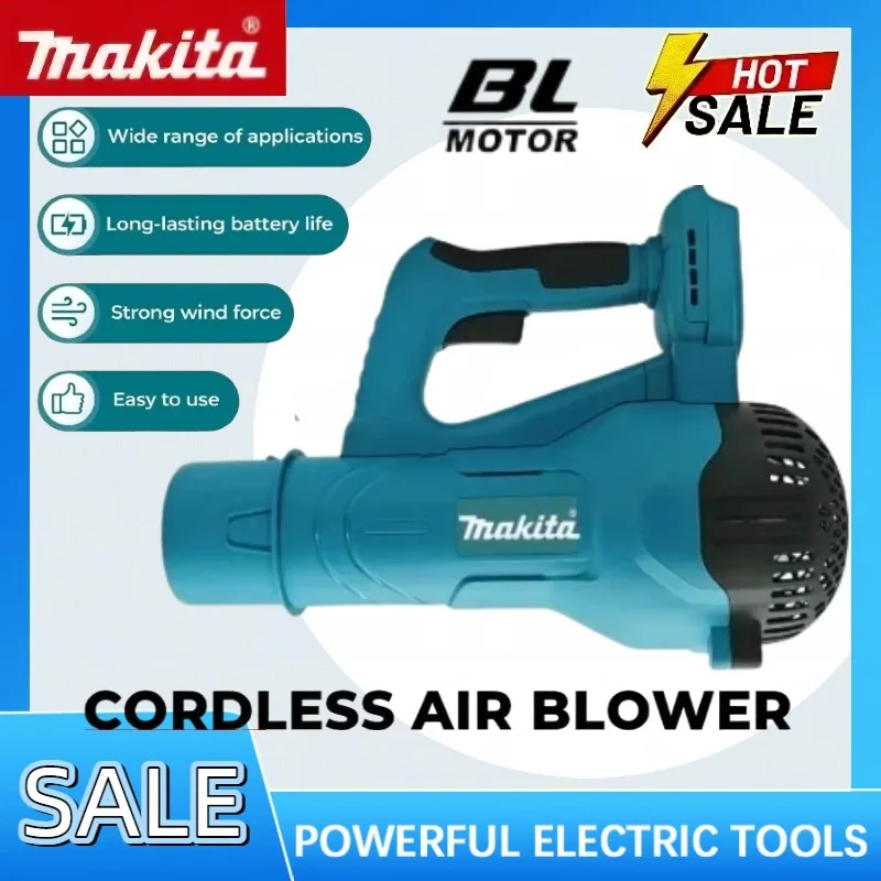

Беспроводная воздуходувка Makita с бесщеточным двигателем, ручная, для уборки листьев, турбо-воздуходувка, совместима с аккумулятором Makita 18V.